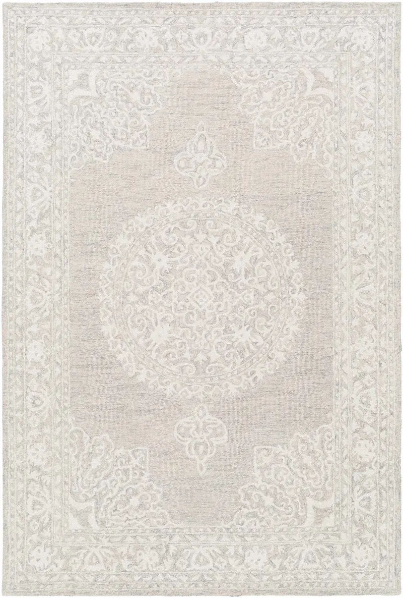 Roessleville Cream Wool Area Rug