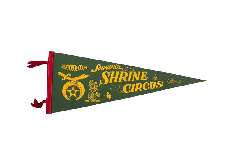 Shrine Circus Souvenir Felt Flag