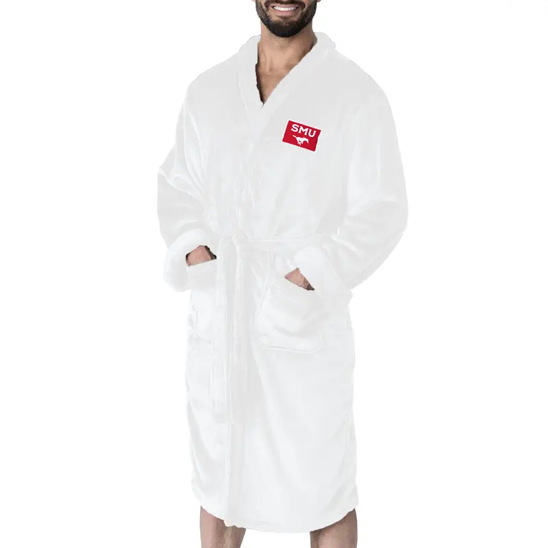 SMU Mustangs NCAA White Out Silk Touch Robe Large/XLarge