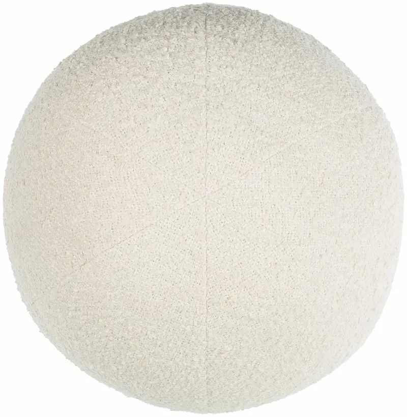 Talan Round White Throw Pillow - Clearance