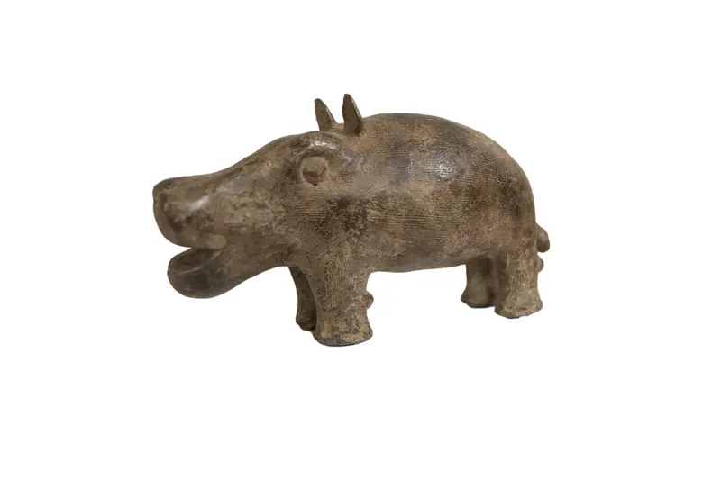 Vintage African Bronze Hippo
