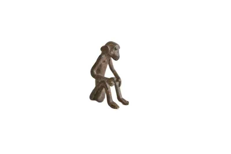 Vintage African Bronze Sitting Monkey