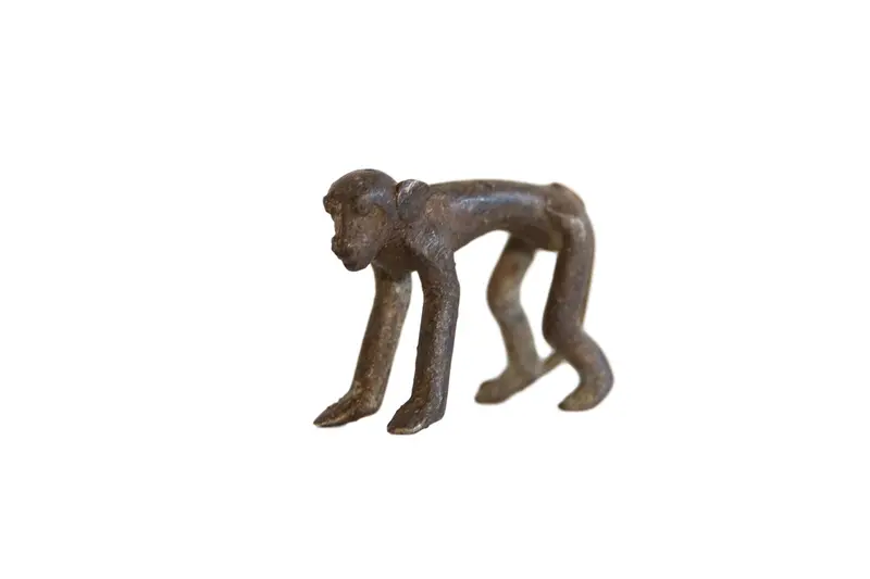 Vintage African Dark Bronze Smooth Back Monkey