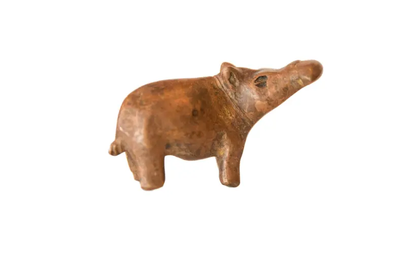 Vintage African Medium Copper Turning Hippo