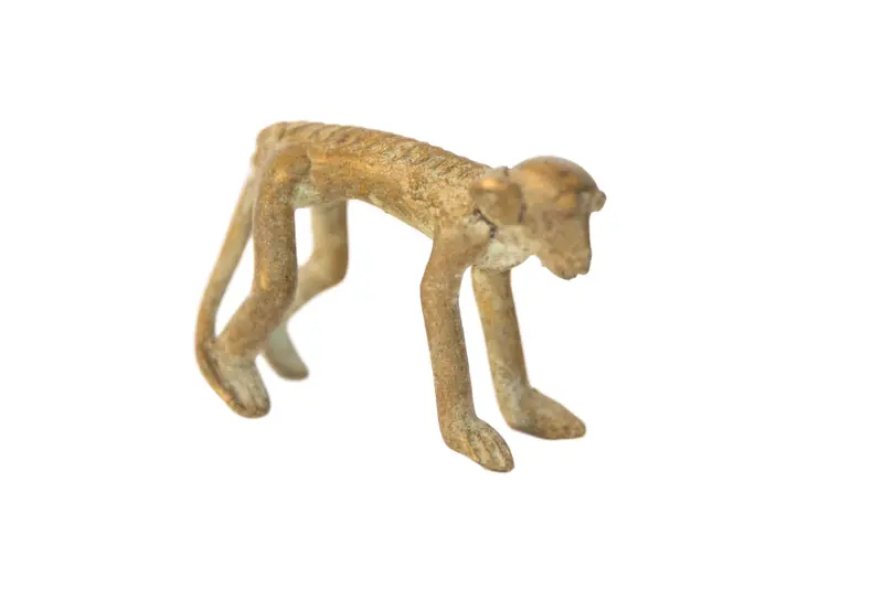 Vintage African Medium Oxidized Bronze Monkey