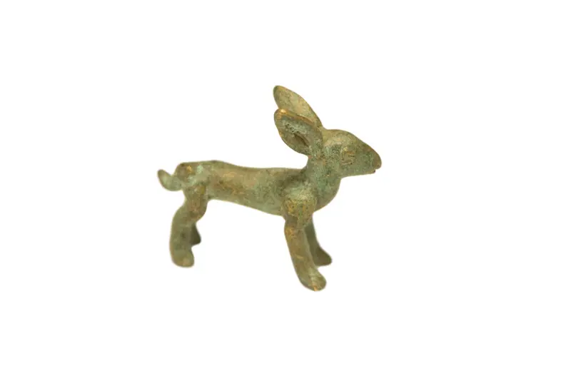 Vintage African Oxidized Bronze Hare