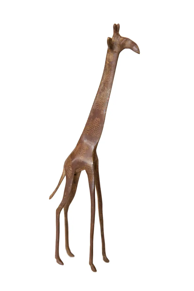 Vintage African Tall Bronze Giraffe