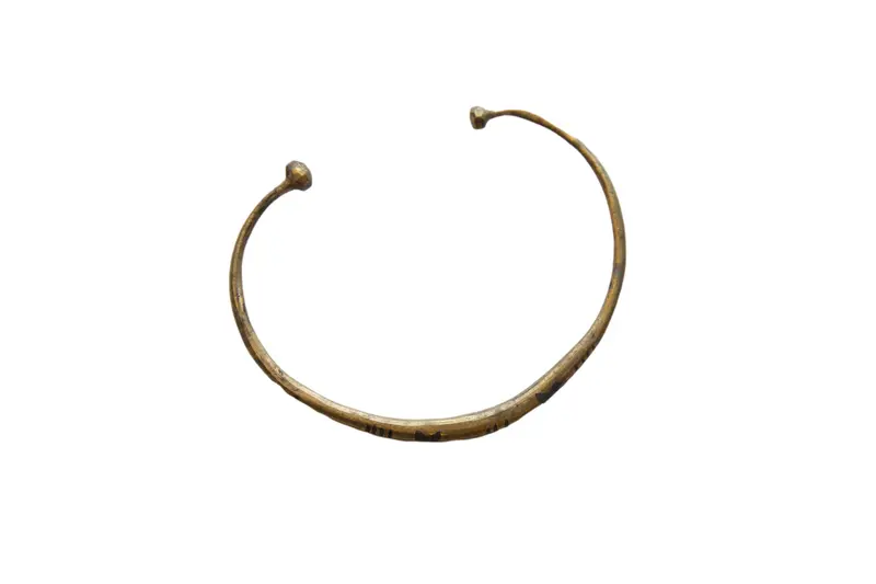 Vintage African Thin Bronze Cuff Bracelet