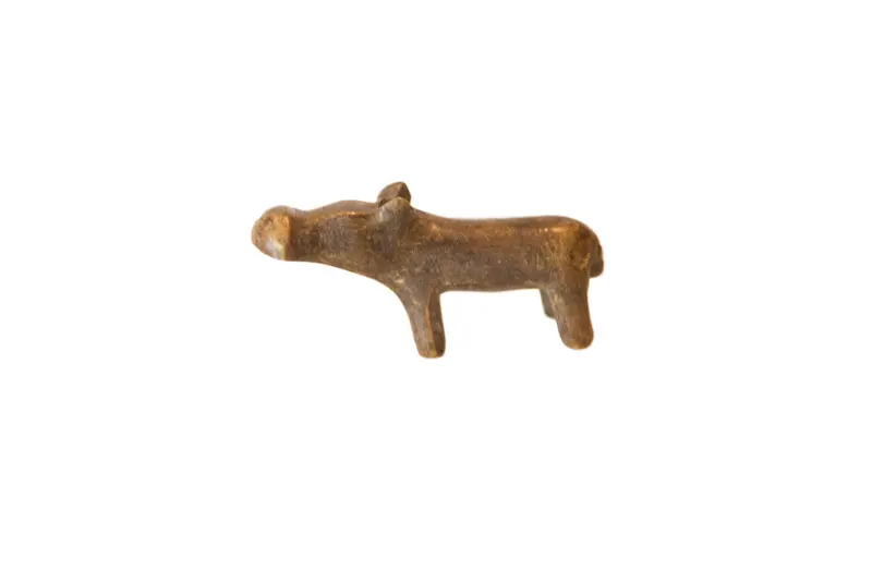 Vintage African Tiny Bronze Hippo