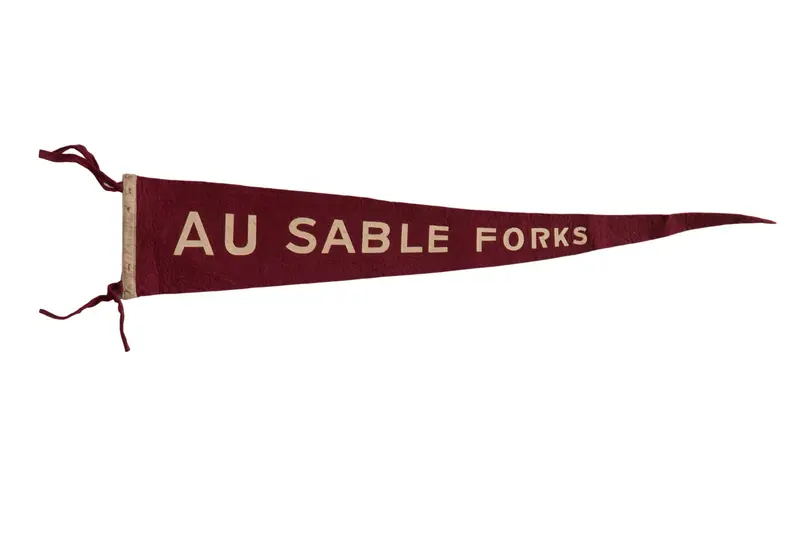 Vintage Au Sable Forks Felt Flag