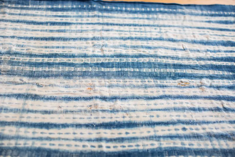Vintage Batik Blue Throw