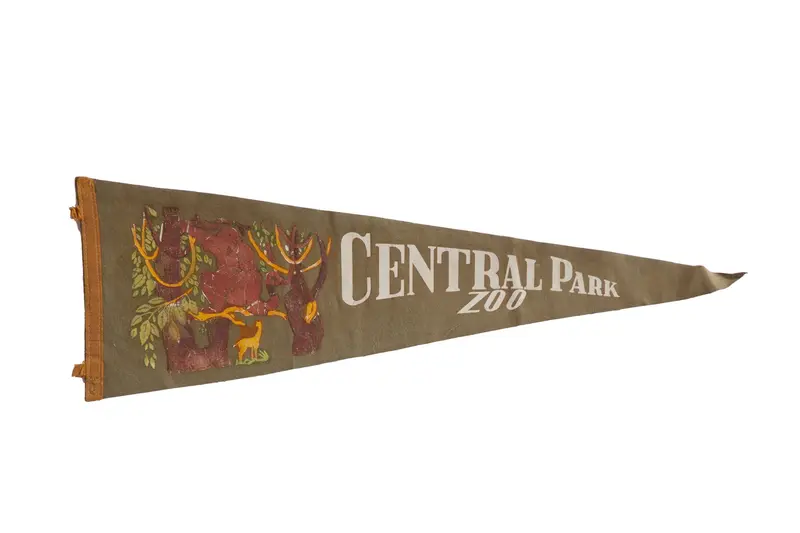Vintage Central Park Zoo Felt Flag
