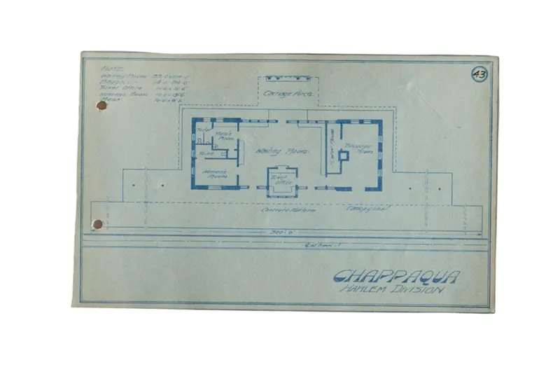 Vintage Chappaqua Train Station Blueprint