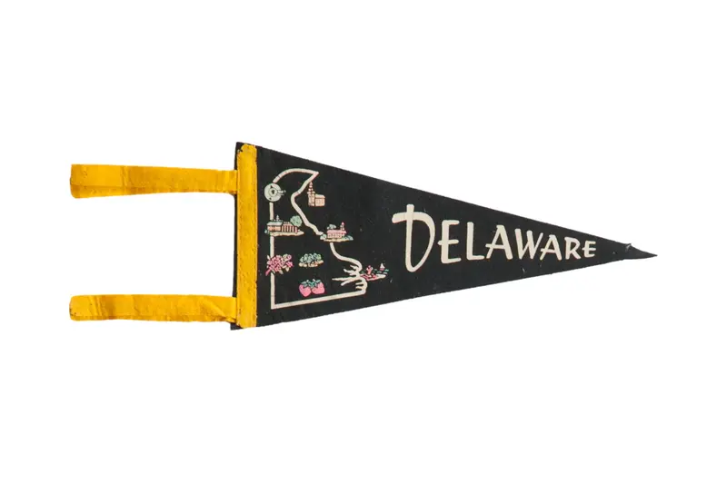 Vintage Delaware Felt Flag