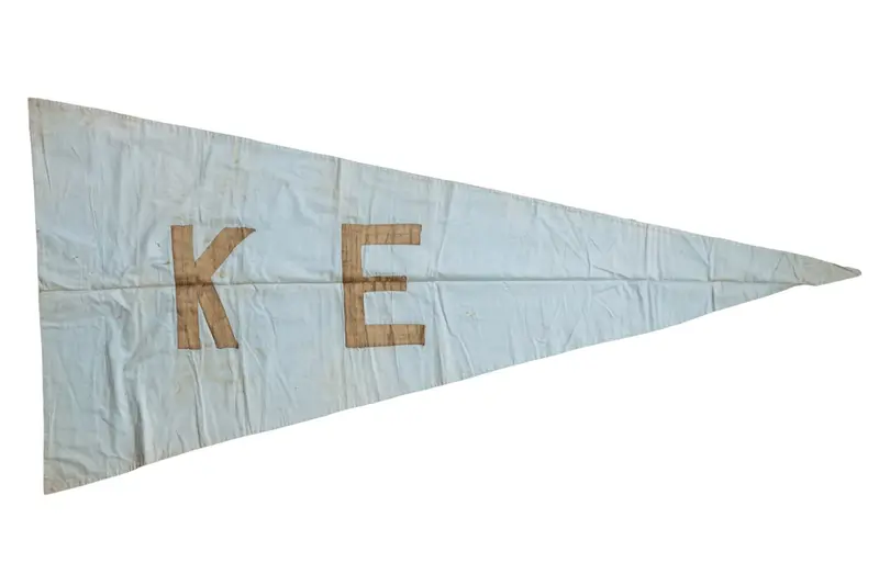 Vintage Fabric K E Banner Flag