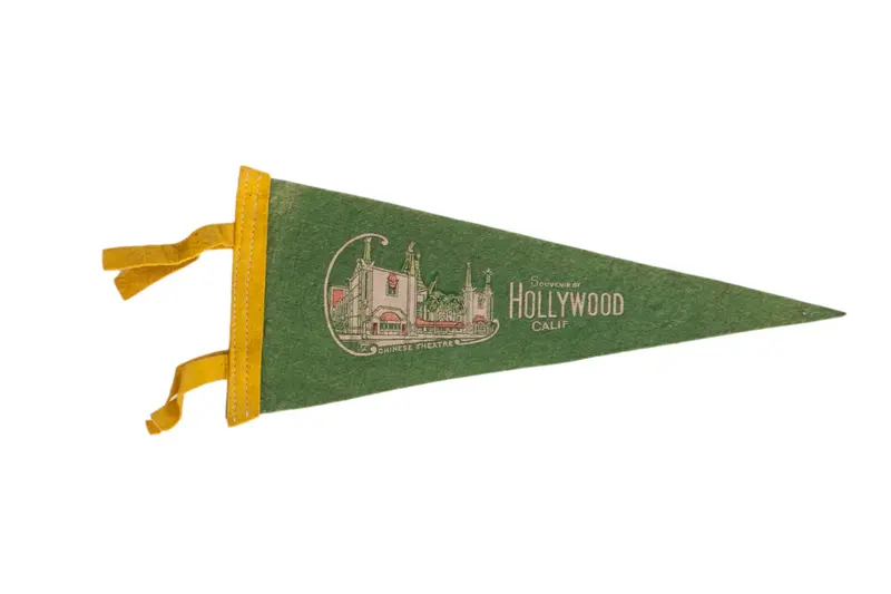 Vintage Hollywood CA Felt Flag