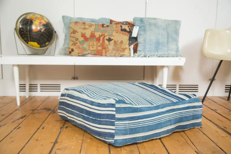 Vintage Light Blue Indigo Floor Pillow