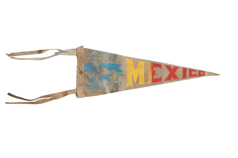 Vintage Mexico Suede Flag Pennant