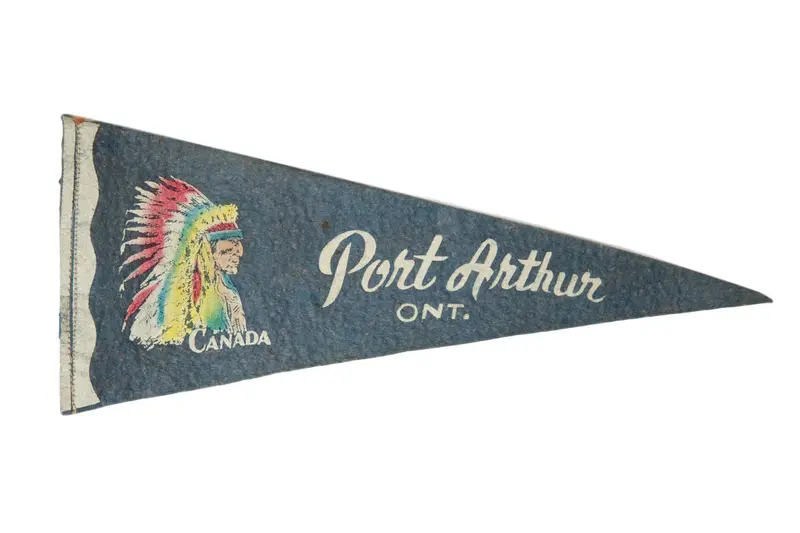 Vintage Port Arthur Canada Felt Flag