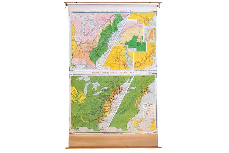 Vintage Pull Down Map of USA