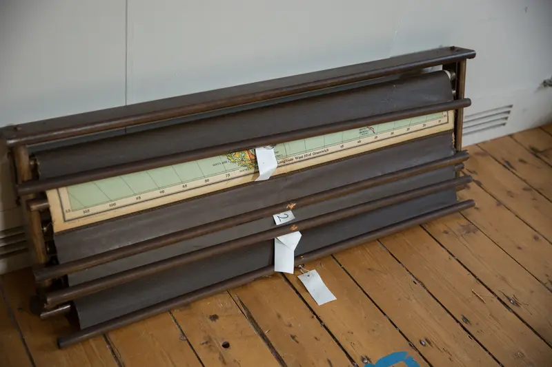 Vintage Pull Down Wooden Cassette Map Rack