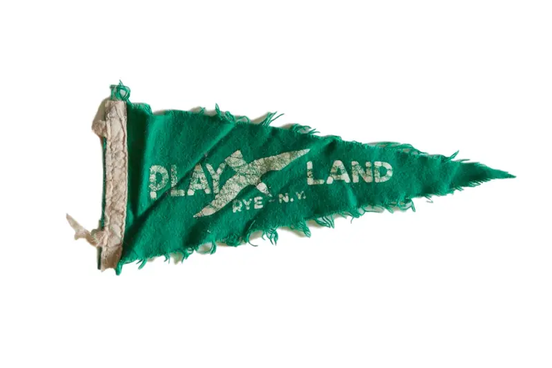 Vintage Rye Play Land Felt Flag Pennant