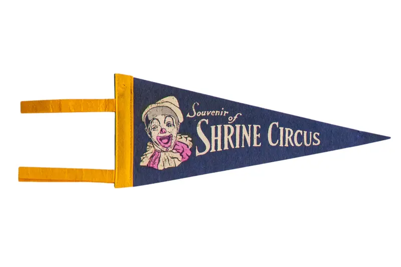 Vintage Shrine Circus Felt Flag
