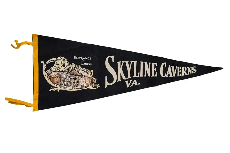 Vintage Skyline Caverns VA Felt Flag