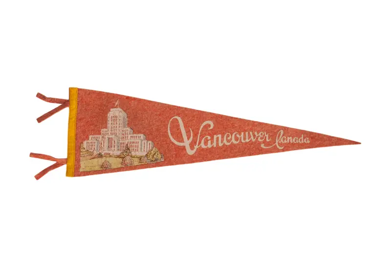 Vintage Vancouver Canada Felt Flag
