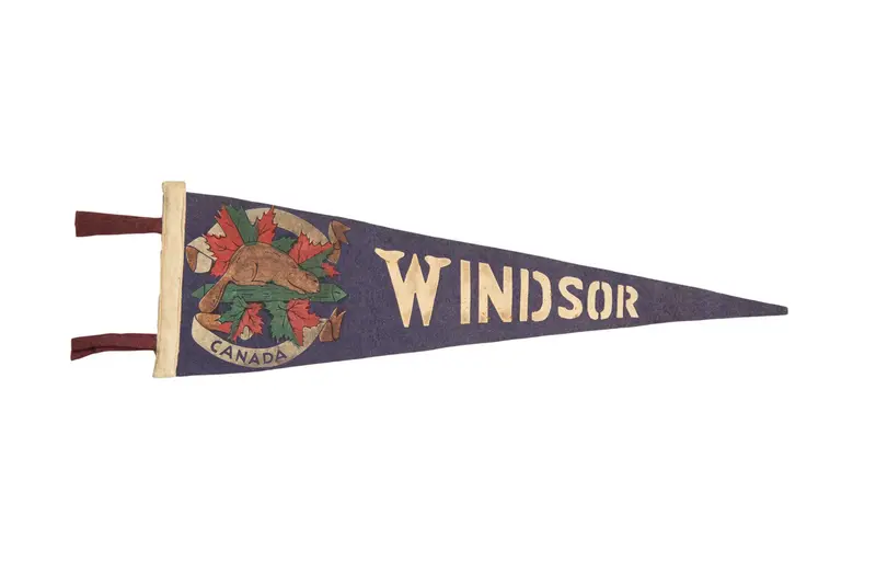 Vintage Windsor Canada Felt Flag