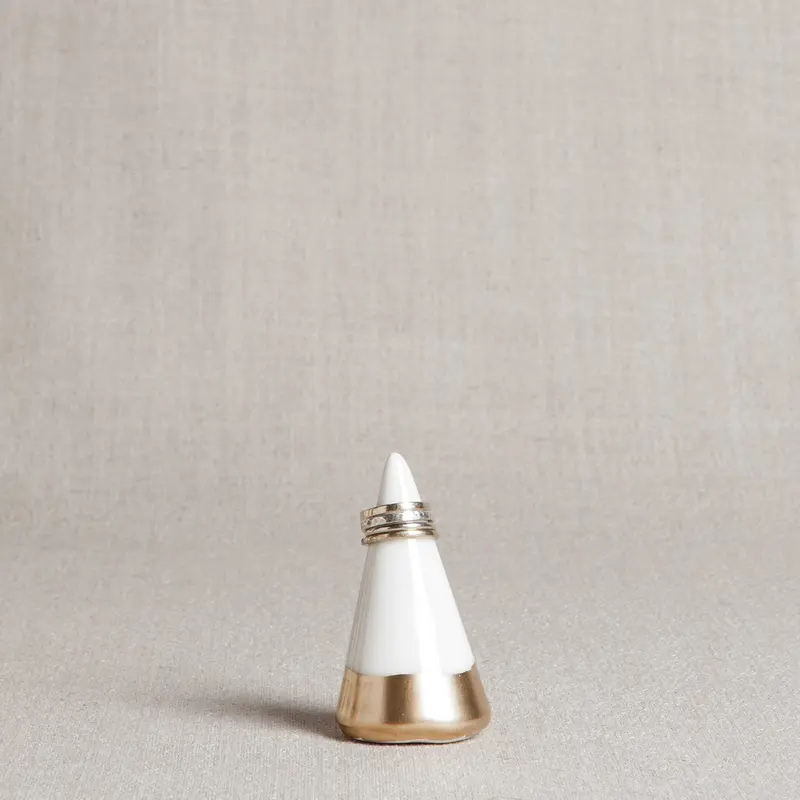 White and Gold Ring Holder