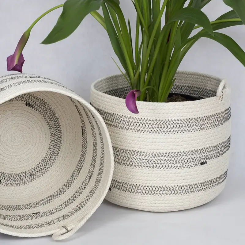 Woven Rope Basket Bucket