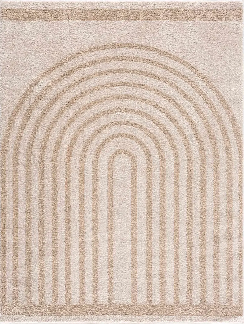 Yasuo Beige Washable Area Rug