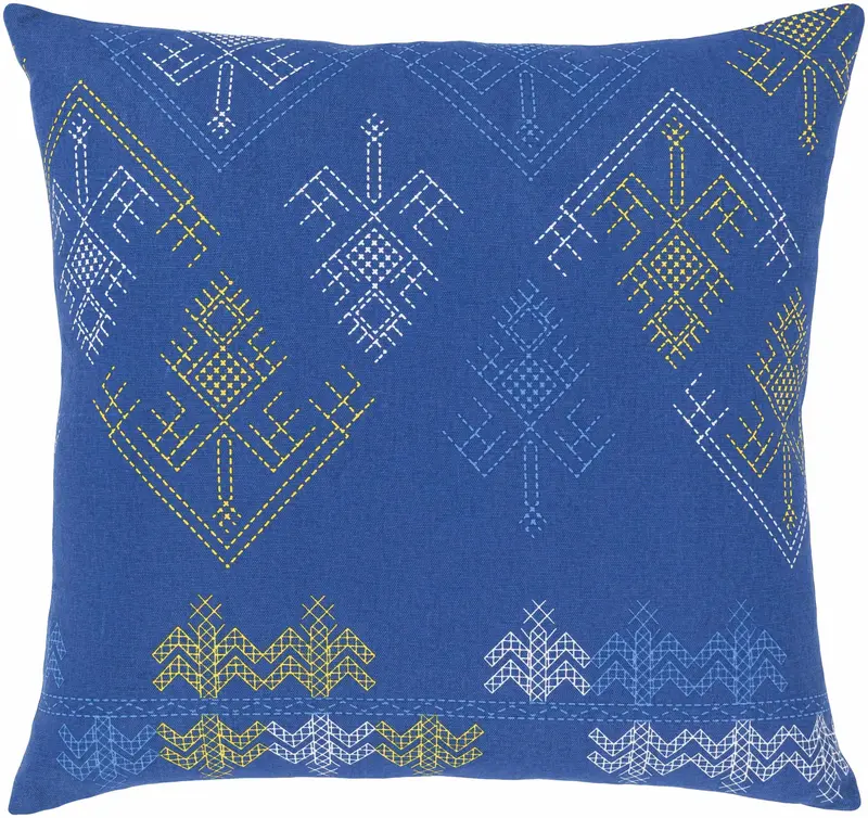 Zebulon Blue Geometric Square Throw Pillow - Clearance