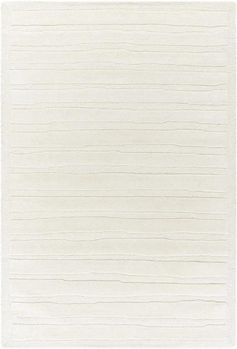 Zerah White Wool Area Rug - Clearance